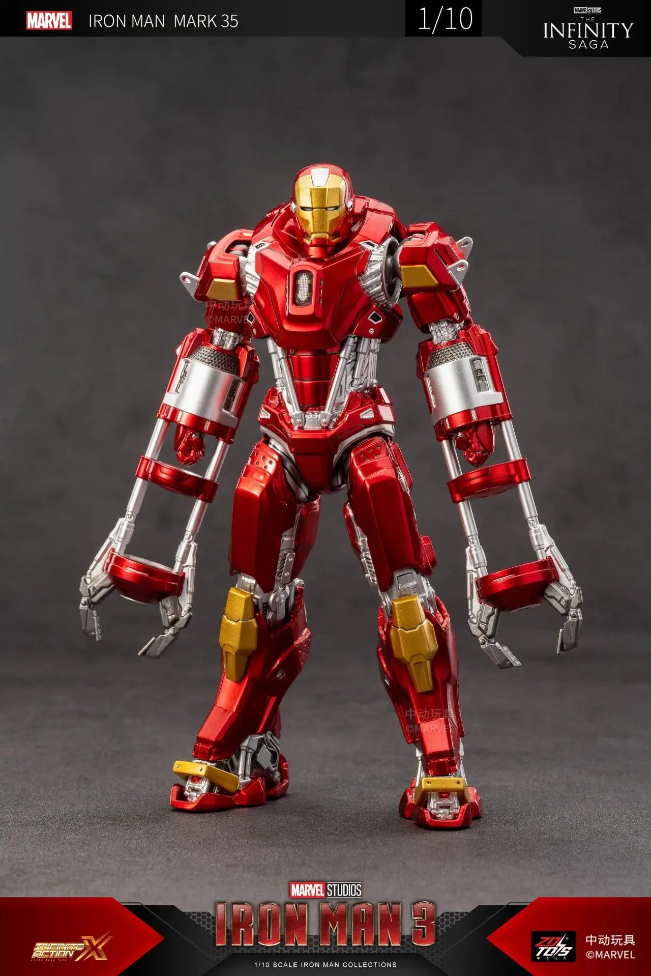 ZD Toys Iron Man Action Figure Mark 35 Red Snapper Iron Man MK 24 MK 22 MK 47 Tony Stark Ironman Figure Action Collect Toy Gift