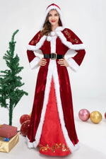 Deluxe Classic Mrs. Claus Kerst Kostuum Xmas Party Santa Claus Cosplay Vrouwen Rode Jurk Kerst Koningin Carnaval Feestjurk
