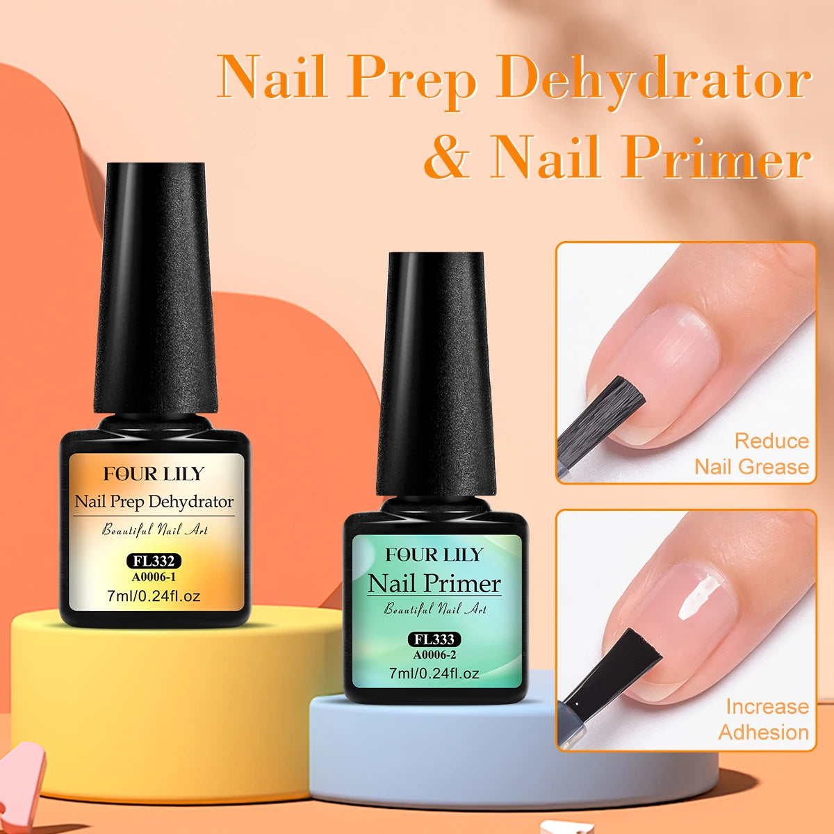 7ml Nail-Primer & Prep Dehydrator Gel Nail Polish 28 Days+ Long-Lasting No Need UV LED Lamp Nail Gel Base Top Coat Varnishes