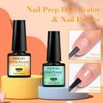 7ml Nail-Primer & Prep Dehydrator Gel Nail Polish 28 Days+ Long-Lasting No Need UV LED Lamp Nail Gel Base Top Coat Varnishes