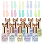 JR10pcs 12ml gel nail polish set Including Red Pink Nude Gel Polish Kit UV LED Soak Off Polish Home DIY top coat base coat gifts