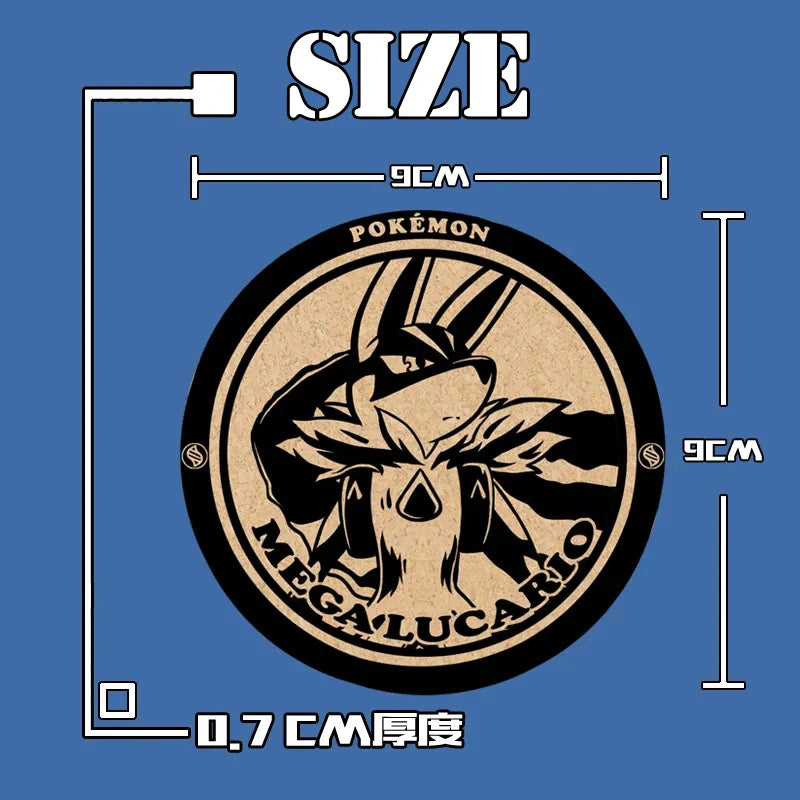Pokemon Animation Game Peripheral Toys Cork Coaster Anti-slip Mats Q-Version Action Model Figures Colletion