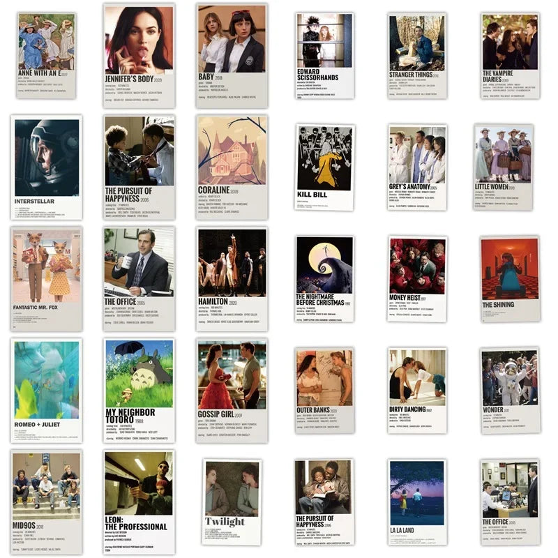 10/30/64PCS Movie Poster Sticker Aesthetic Children's DIY PVC Decoration Scrapbooking Stationery School Supplies for Kids