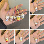 Doll house dollhouse mini simulation milk tea cup For Ropa labubu doll accessories miniature scene pendant