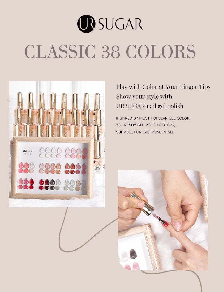 UR SUGAR 15ml Blood Red Jelly Gel Nail Polish Translucent Color Crystal Nude Gel Nail Art Varnish For Fall Winter Manicure