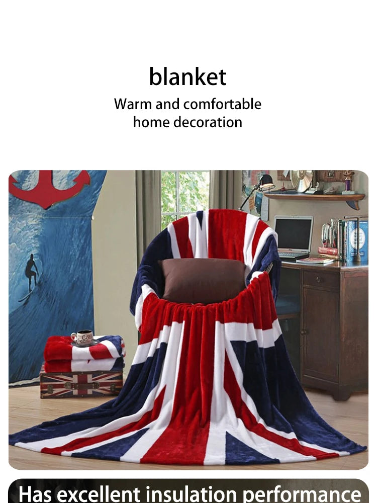 Bed blankets - Warm and plush throw for sofas, sofas, cars, and travel - machine-washed English style blankets