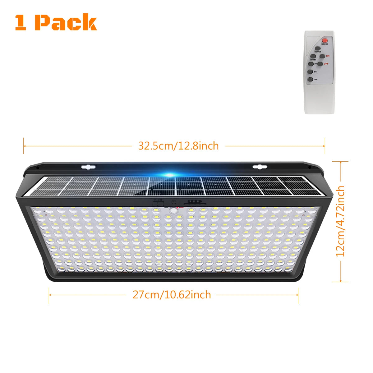 Super Bright Solar Wall Lamp with 3-Mode Solar Powered Flood Lights, IP65 Waterproof for Outdoor Yard and Street