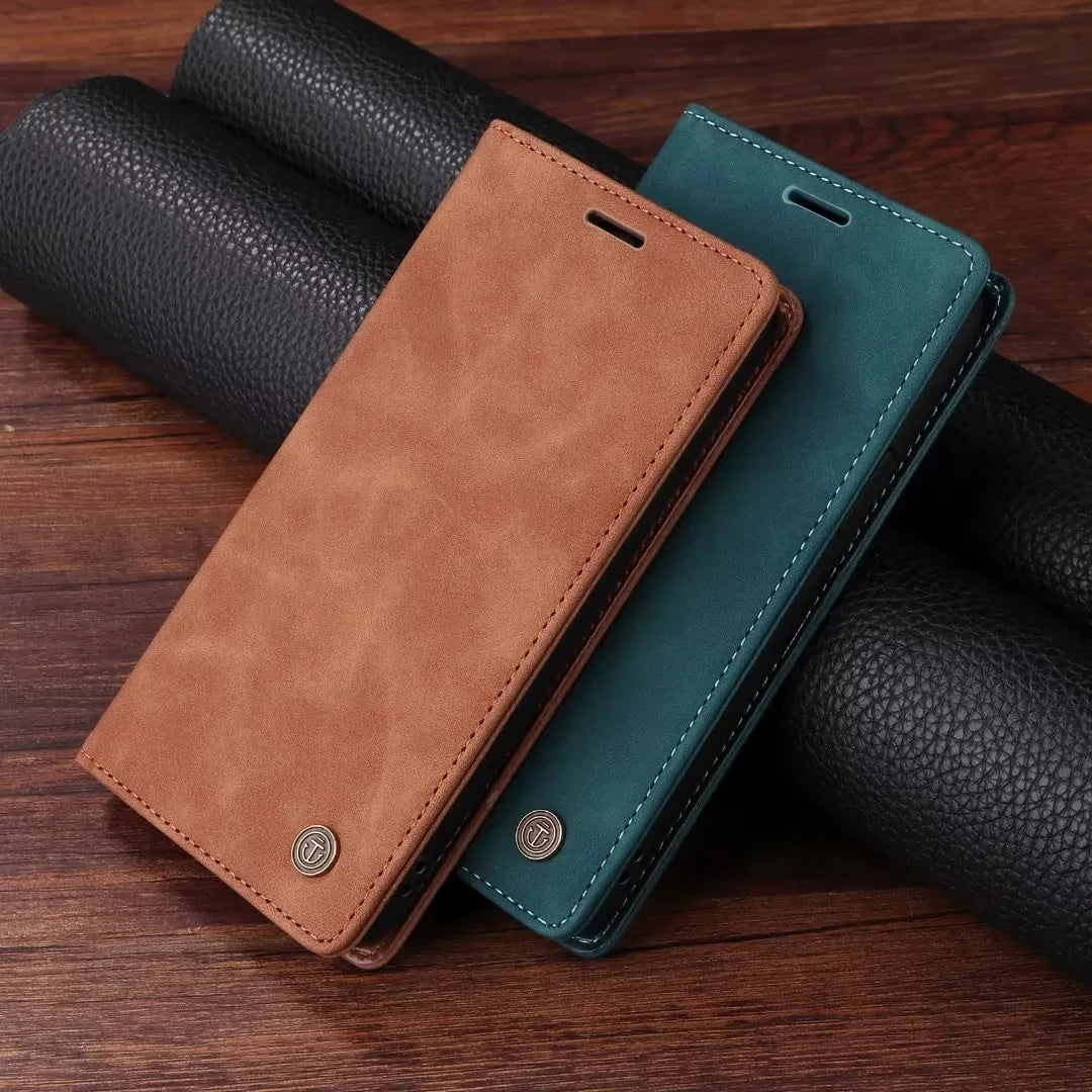 Ultrathin Leather Flip Case For Samsung Galaxy S25 S24 S23 FE S22 Ultra S21 S20 Plus S10 Note 20 5G Business Wallet Phone Cover