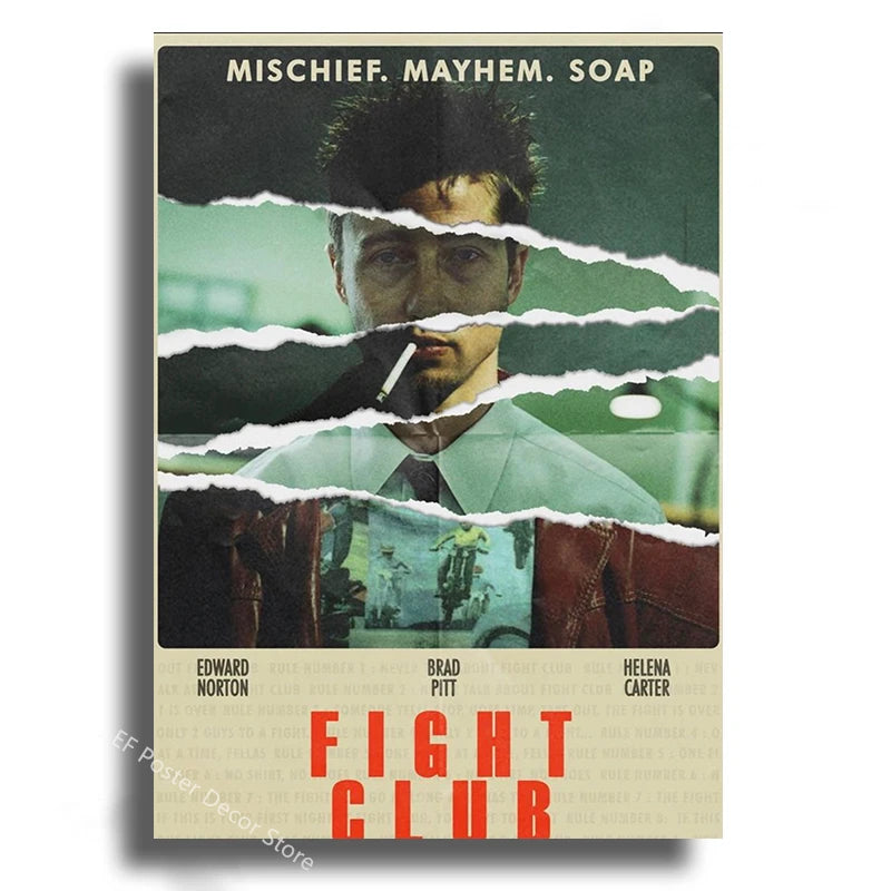 Movie Poster Film Fight Club Aesthetic Prints Picture Gift Kitchen Room Home Decor Club Bar Cafe Decoration Art Wall Painting