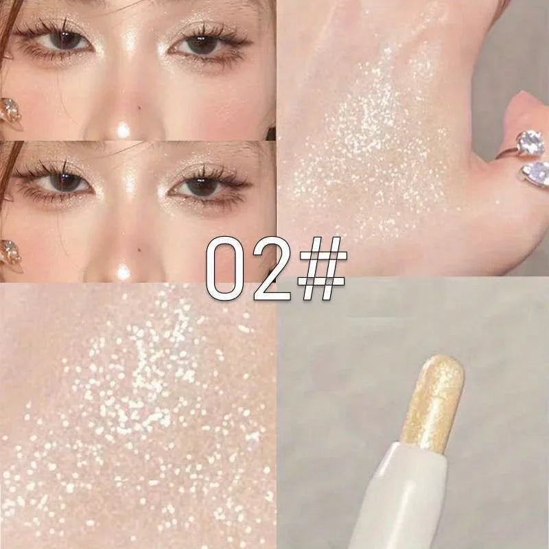 Diamond White Eyelid Highlighter Pen for Brightening Eye Glitter Golden Eyeliner Eyeshadow Stick for Stunning Makeup Results