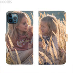 DIY Flip PU Leather Case for iPhone 16 15 14 13 12 11 Pro Max Mini XR SE 7 8 Plus Shell Custom Printed Photo Wallet Cover Funda