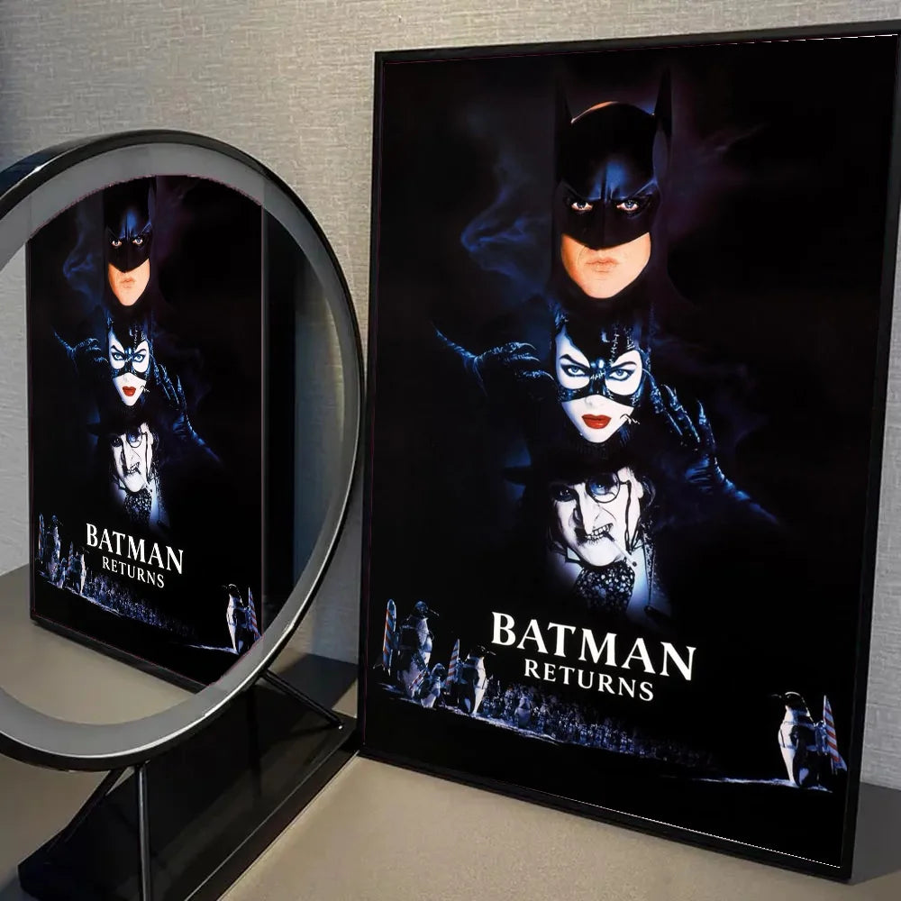 1oc Batmans Movie Poster Self-adhesive Art Waterproof Paper Sticker Coffee House Bar Room Wall Decor