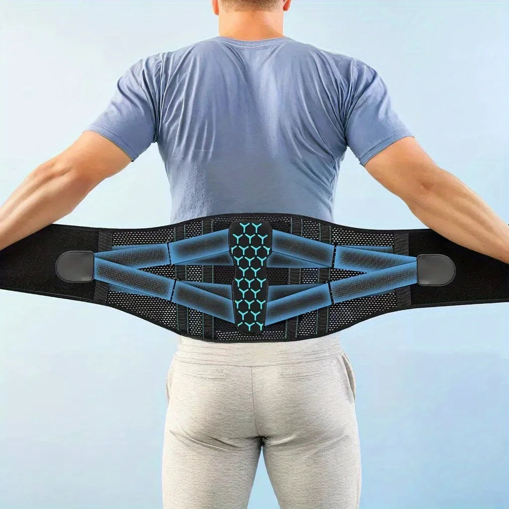 Back Brace for Lower Back Pain Relief, Breathable Adjustable Lumbar Support for Herniated Disc, Sciatica, Scoliosis