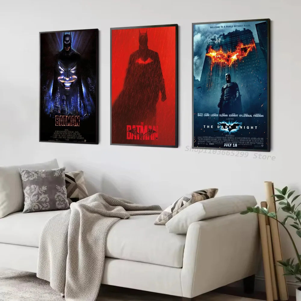 1oc Batmans Movie Poster Self-adhesive Art Waterproof Paper Sticker Coffee House Bar Room Wall Decor