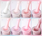 BORN PRETTY Milky Pink Rubber Base Gel Nail Polish Glitter 15ml Semi-Permanent Varnish Soak Off Self Leveling UV LED Gel