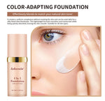 Color Changing Foundation 4 in 1 Moisturizing SPF 30+ Hydrating Color Longwearing Waterproof Travel Coverage Makeup Base