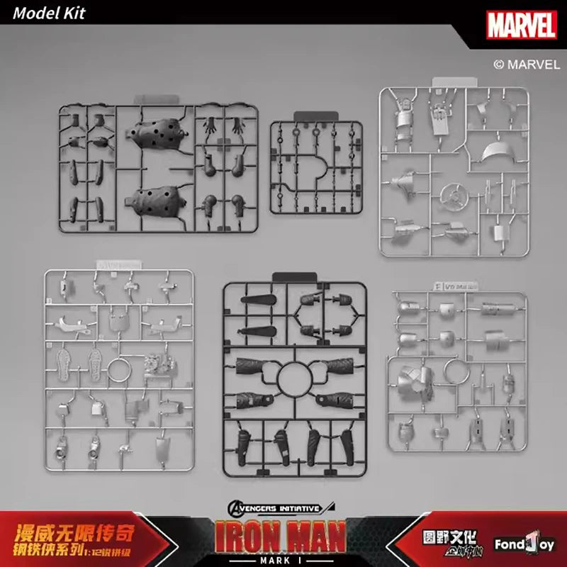 Fondjoy Marvel Iron Man MK1 Assemble Toy ABS Material First Generation Iron Man 1/12 Action Figures Toy Birthday Gifts for Boys