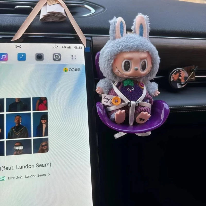 15-17cm doll Seat  Labubu carseat Safety Seat Cute Doll Air Outlet Aromatherapy decoration high-grade Car Interior Decoration