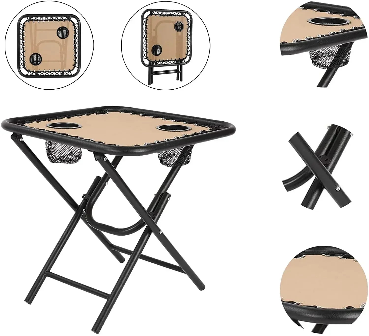 Homfa Folding Sun Lounger Set with Table