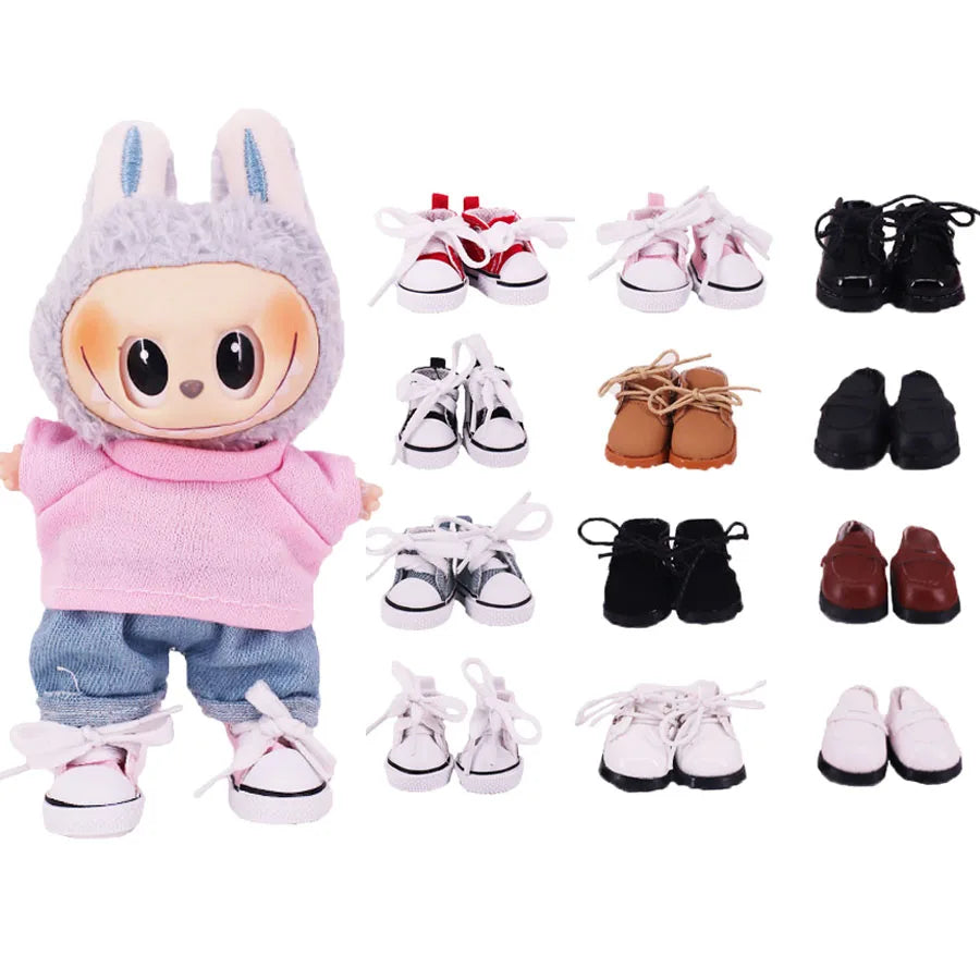 3.8cm Doll Shoes For 17cm labubu Clothes,For 11.8 Inch Babi Doll Girl's Toys Birthday Christmas Gift