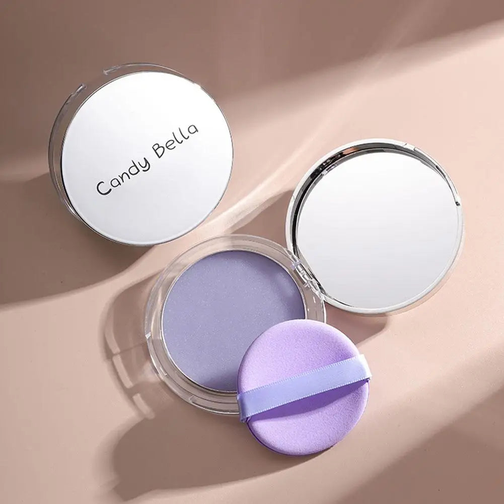 Lavender Pressed Powder Matte Powder Lasting Oil Control Full Coverage Face Compact Setting Powder Makeup Foundation Cosmetics