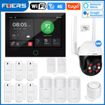 FUERS 7 Inch TFT Screen 4G Tuya Smart Home Security Alarm System G70 GSM WiFi Wireless Home Burglar Security Alarm System