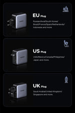 UGREEN 200W Travel GaN Charger PD 3.1 140W QC4.0 3.0 Quick Charge For Macbook Pro Laptops iPhone 17 16 Samsung S25 Xiaomi Tablet