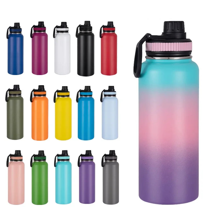 Large Sports Double Wall Stainless Steel  Water Drinking Bottle Insulated Mugs Thermos Vacuum Flask