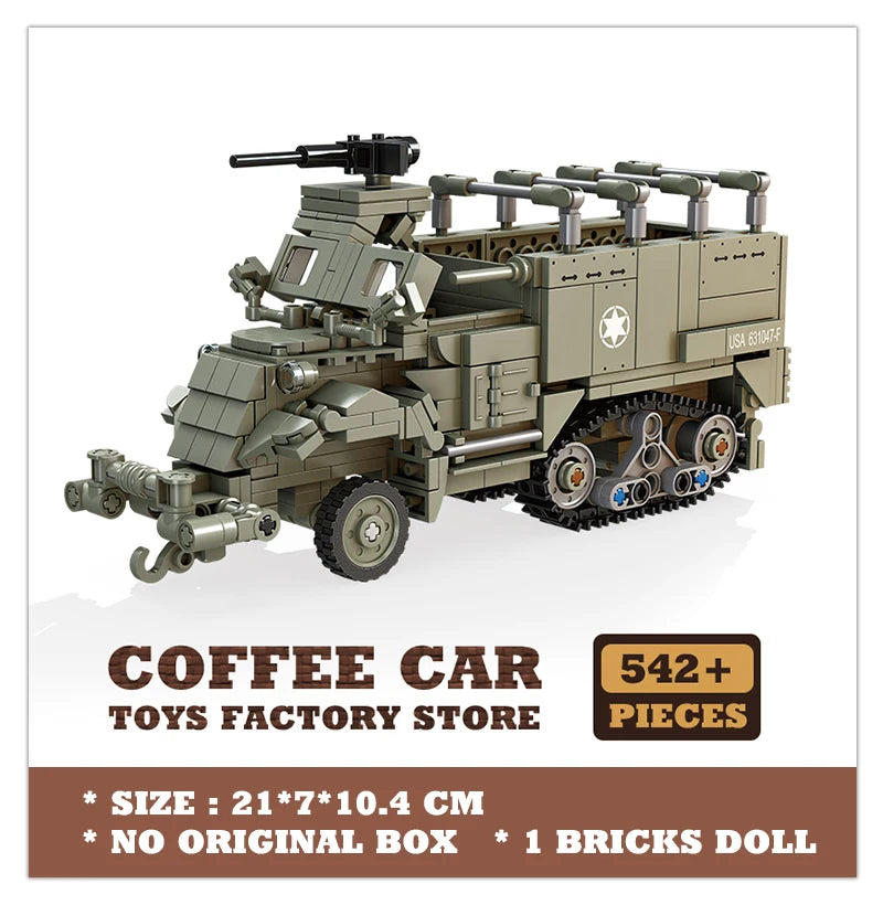 WW2 Classic Anti-tank Gun Building Blocks Army Weapon Toys Military Armored Cars MOC Bricks Tank Model Adult Children Gifts NEW