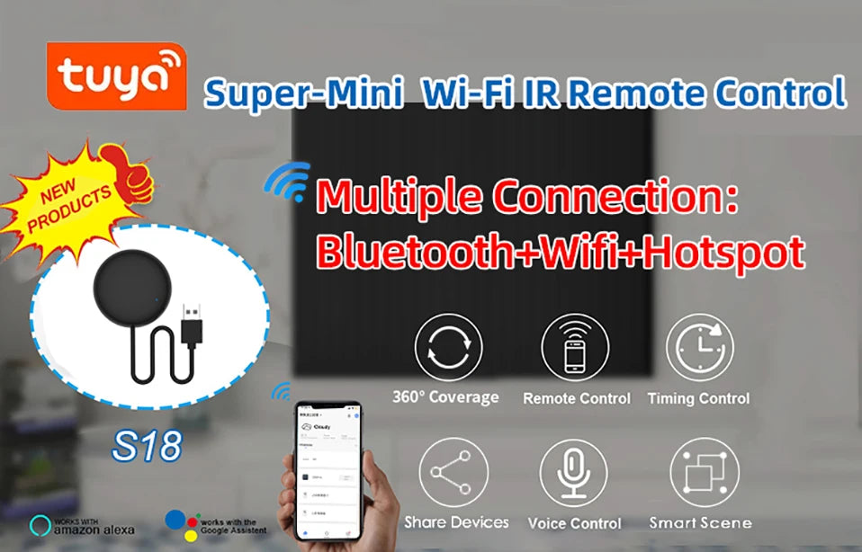 Tuya WiFi IR Remote For Smart Home Automation SmartLife APP Remote Control Universal infraredWork with Alexa SmartThings