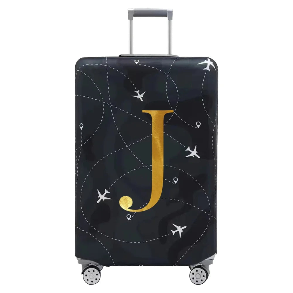 Luggage Compartment Protective Cover Letter Series Black Wear Resistant Fabric Dust Cover for18-32 Inch Travel Case Covers