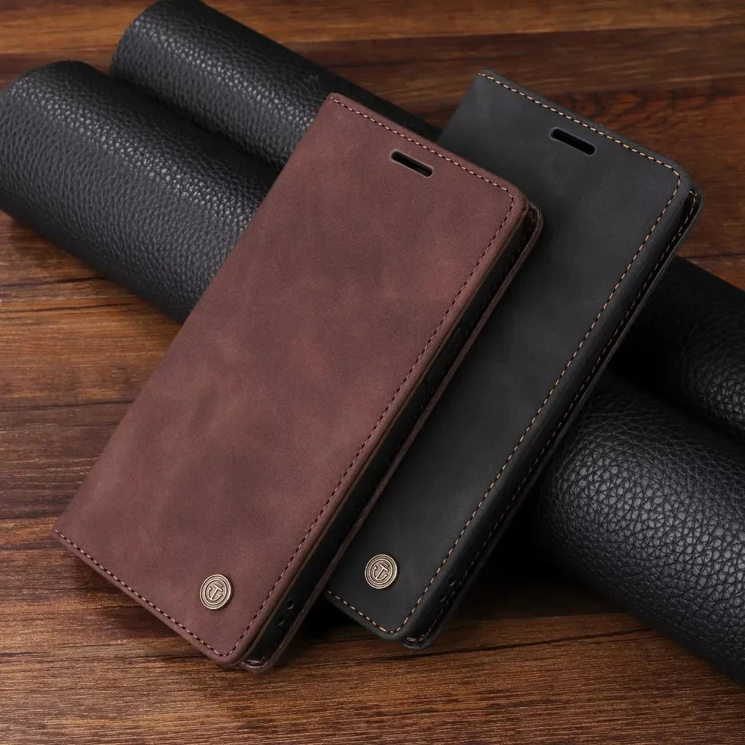 Ultrathin Leather Flip Case For Samsung Galaxy S25 S24 S23 FE S22 Ultra S21 S20 Plus S10 Note 20 5G Business Wallet Phone Cover