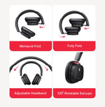 Baseus Bowie 30 Max Bluetooth Headphones 45dB Noise Cancellation Hi-res LDAC Over Ear Headset 3D Spatial Audio Wireless Earphone
