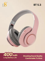 D8 Over Ear  Headphones,  Wireless and Wired Headset Built-in Microphone,  Micro SD Card Slot - (Stealth)  40H Playtime