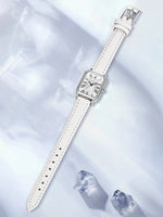 Fashion Rectangle Quartz Wrist Watch for Women Luxury Brand Roman Dial Leather Strap  Ladies Watches Clock