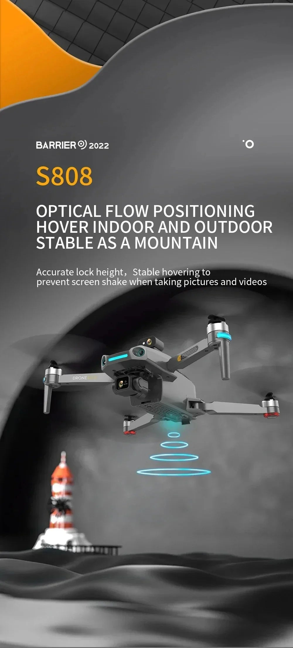 S808 PRO Drone 5G GPS Professional 8K Dual Camera 3-axis Anti-Shake Gimbal Obstacle Avoidance Wifi FPV Brushless Drone