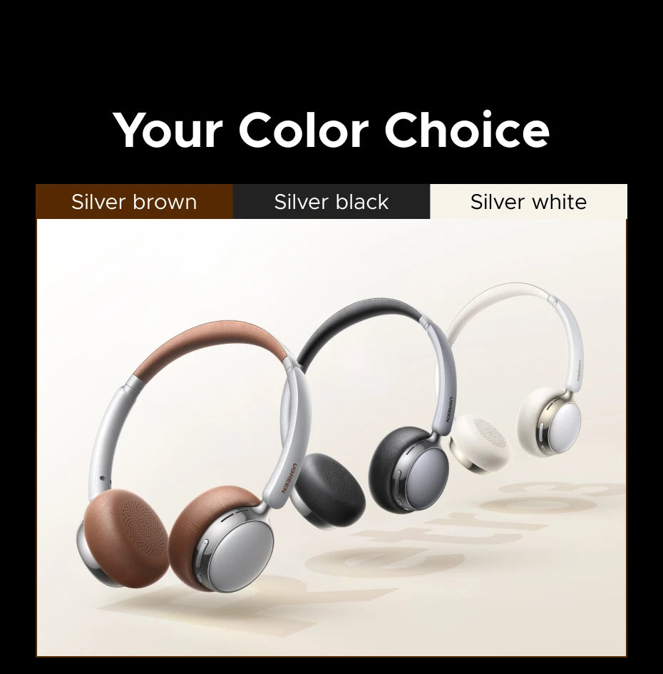 UGREEN Studio Plus 25dB ANC Active Noise Cancelling Headphones Wireless Over Ear Bluetooth Earphones, 3D Spatial Audio