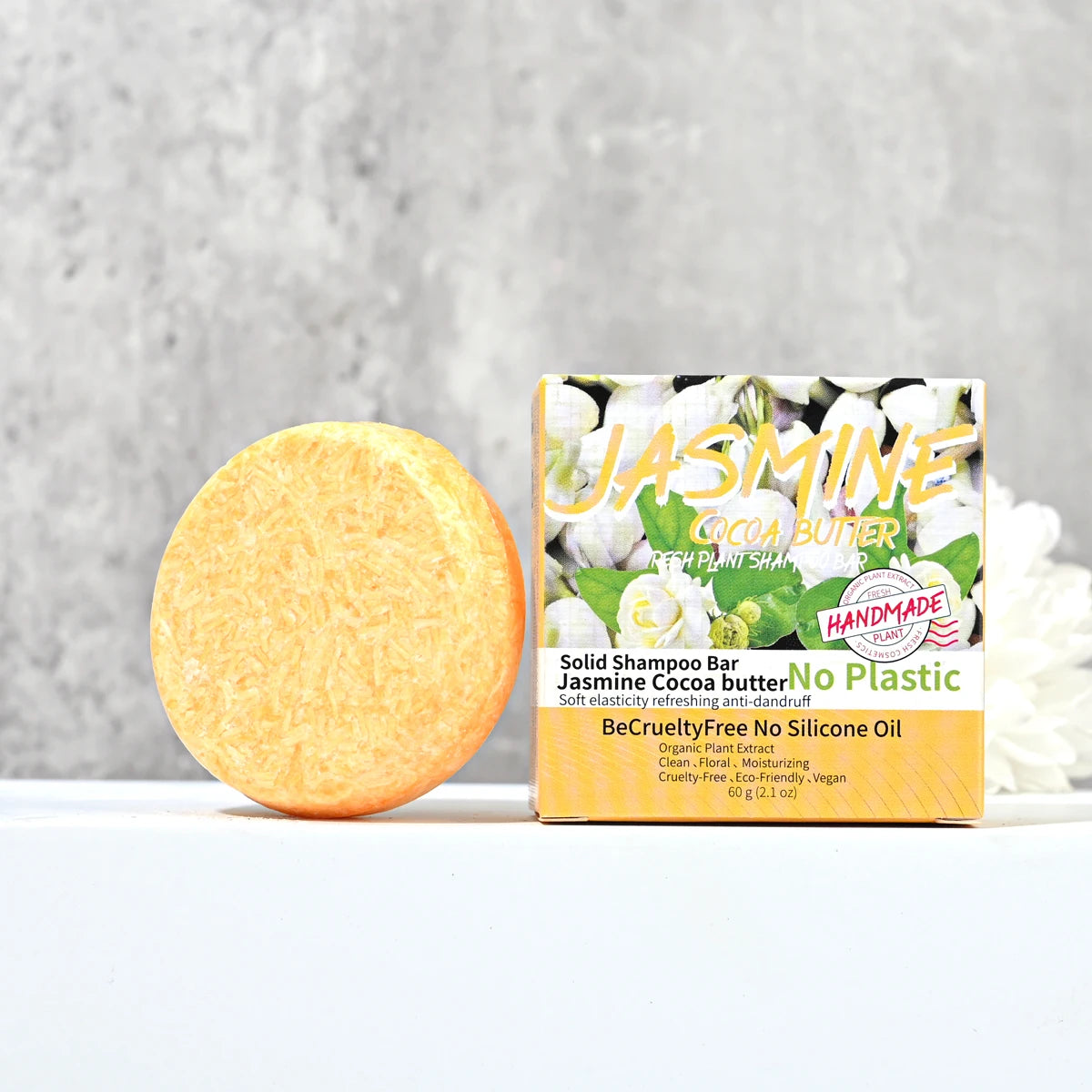 Jasmine Solid Shampoo Stick – Handmade, Oil-Control & Refreshing with Plant Essential Oils