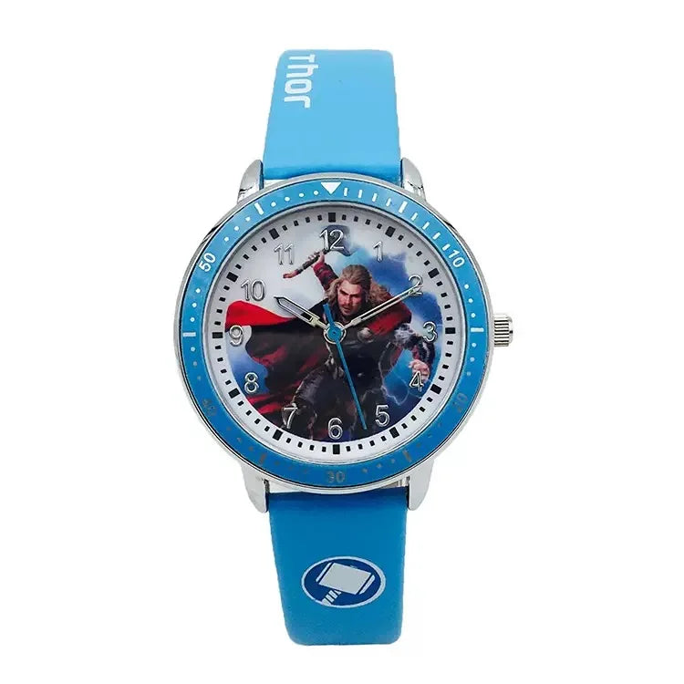 Disney Spider Man Children's Watch Iron Man Hulk Cartoon Quartz Watch Student Waterproof Silicone strap sports Quartz Watch Gift