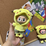 For/Cloth 17cm Labubu New Mini Plush Doll Clothing Set Cute Pikachu Suit Cartoon  Vinyl Doll Kpop Idol Doll Clothing Accessories
