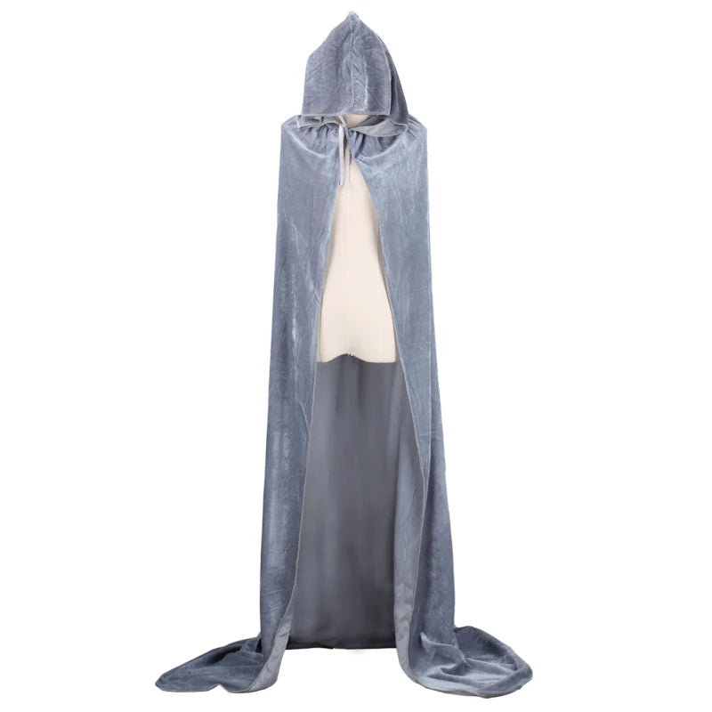 Christmas  Grim Reaper Cloak Velvet long Hooded Unisex cape for  Devil Witch Wizard Halloween Christmas Cosplay cloak