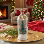 Christmas Tree Message in a Bottle, Recordable Voice Message Ornament Playback Cork, Snowy Scene in Bottle for Home Xmas Festive