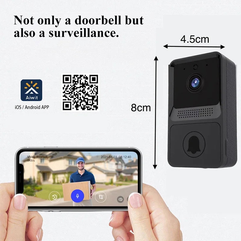 Outdoor WiFi Smart Home Camera Video Doorbell Security Door Bell Night Vision Video Intercom Wireless Button Household Doorbell