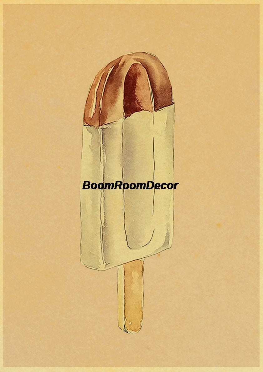 Retro Abstract Creative Poster Kraft Paper Nostalgia Canvas Prints Modern Landscape Coffee Bar Wall Art Posters Living Decor