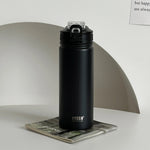 TYESO 600ML/750ML Thermos Water Bottle With Straw Stainless Steel Car Thermal Sports Cup Keeps Cold and Heat Thermal Travel Mug