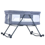 Baby Travel Cot with Mattress & Wheels – Convertible Rocking Crib