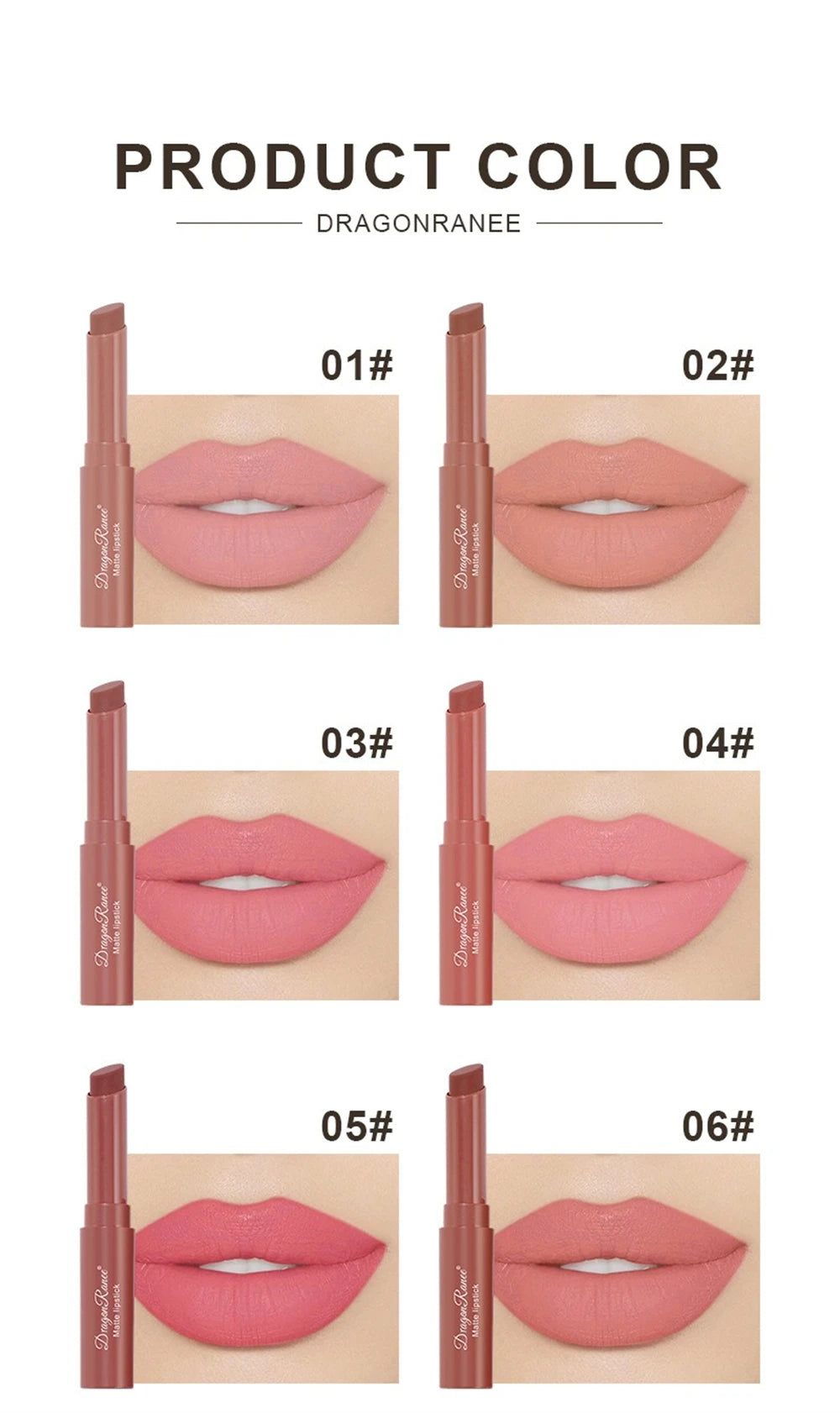 Nude Matte Lipstick Waterproof Lip Sticks Not Fading Sexy Red Velvet Lipsticks for Women Make Up Long Lasting Lip Cosmetics