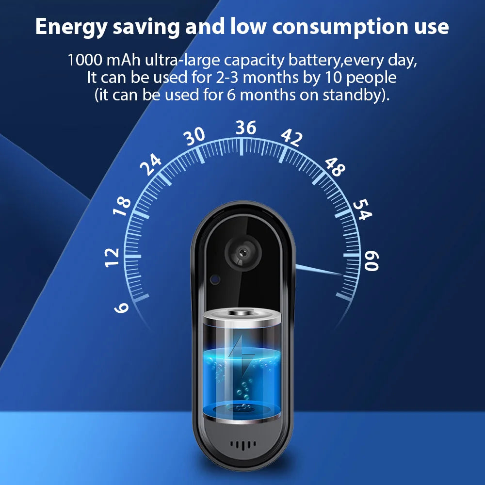 Visual Smart Doorbell Ring Door Camera Wireless Intelligent Video Bell Camera Intercom Doorbell Night Vision for Home Office
