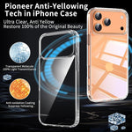 Hybird Military Grade Case for iPhone 17 Air 17 Pro Max Case Shockproof Transparent Hard Acrylic Case for iPhone 16 Pro Max 16E