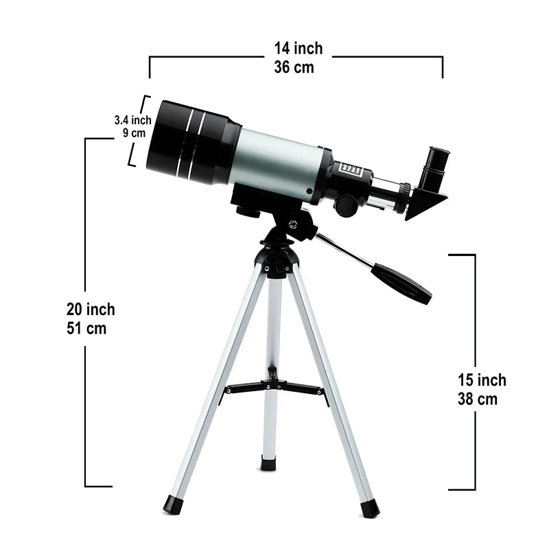 Professional Astronomical Telescope F30070 F36050 Monocular High Power 150x Zoom Portable with Tripod for Moon Stars Watching